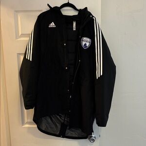 Midwest United FC Adidas Black Jacket with White Accents